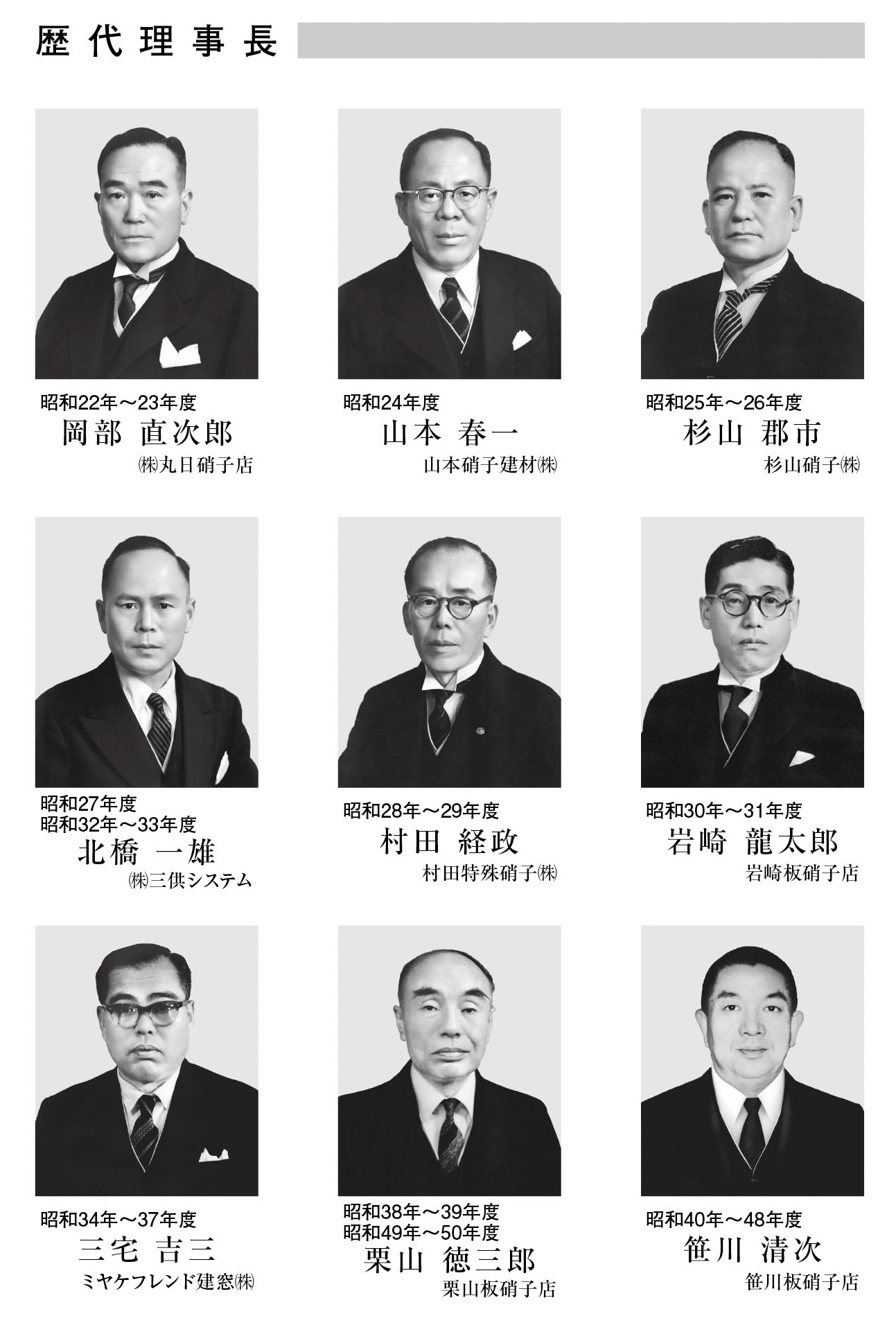歴代理事長集合写真
